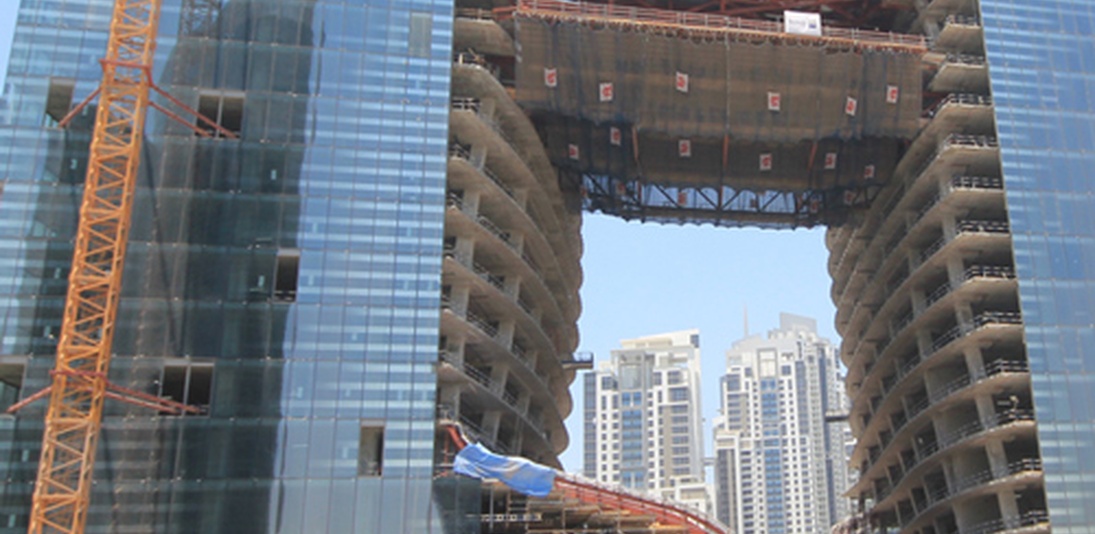 The Opus, under construction
